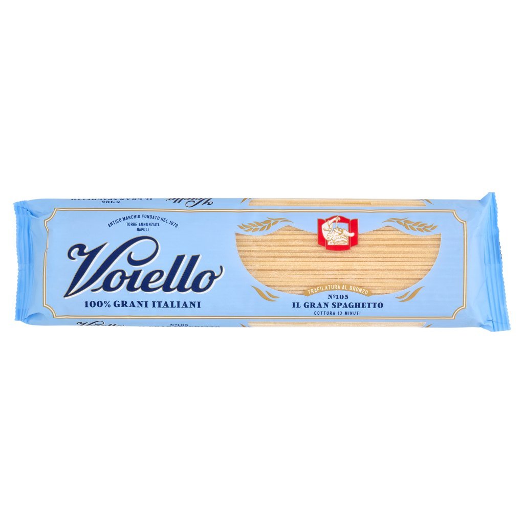 Voiello Pasta il Gran Spaghetto N°105 Grani 100% Italiani Trafilata Bronzo