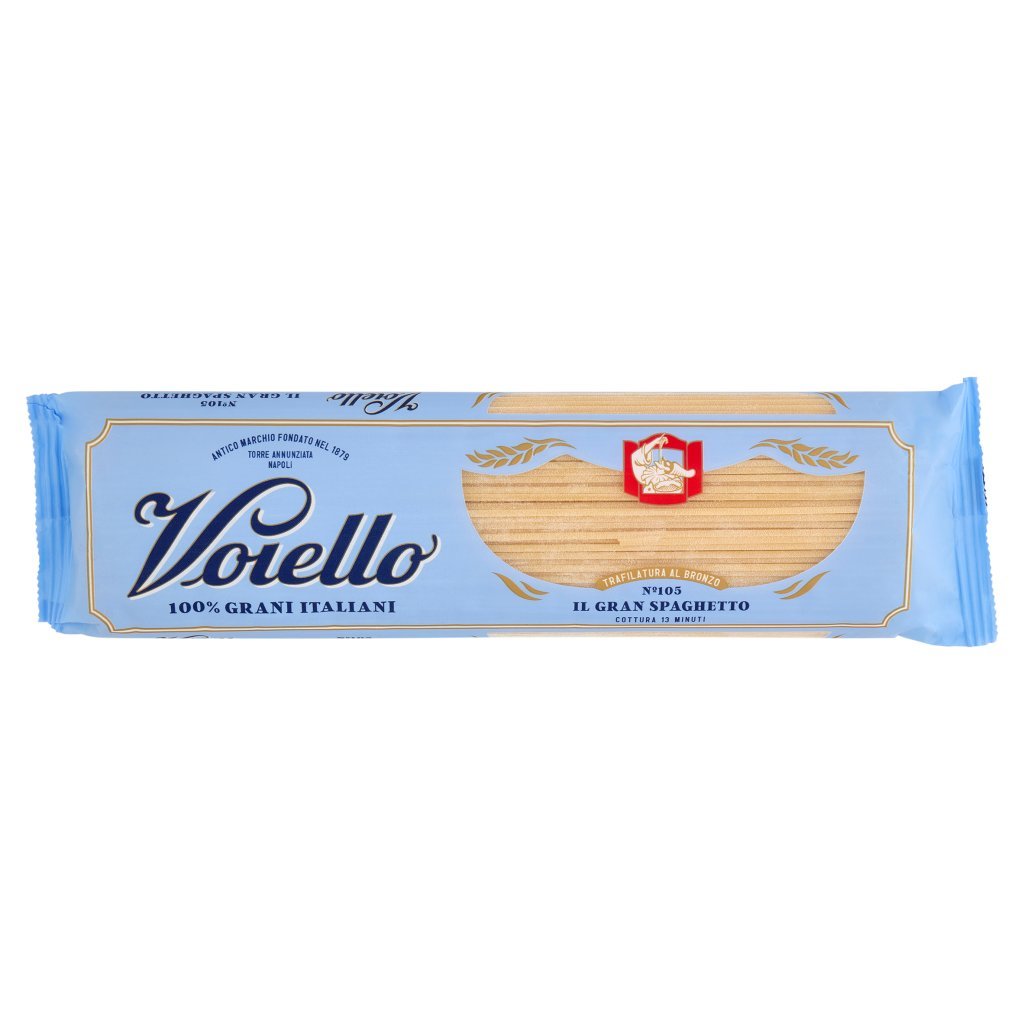 Voiello Pasta il Gran Spaghetto N°105 Grani 100% Italiani Trafilata Bronzo