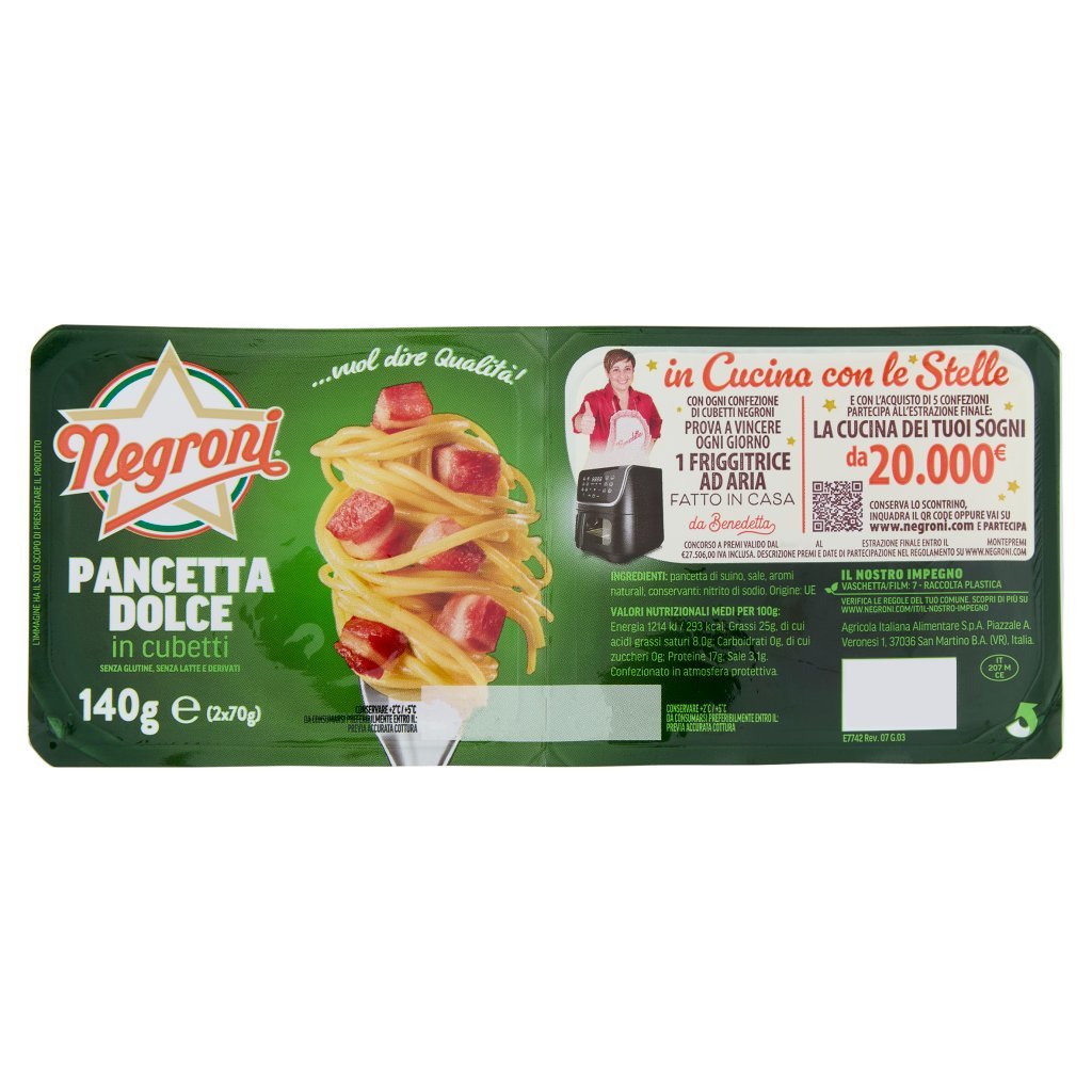 Negroni Pancetta Dolce in Cubetti 2 x 70 g