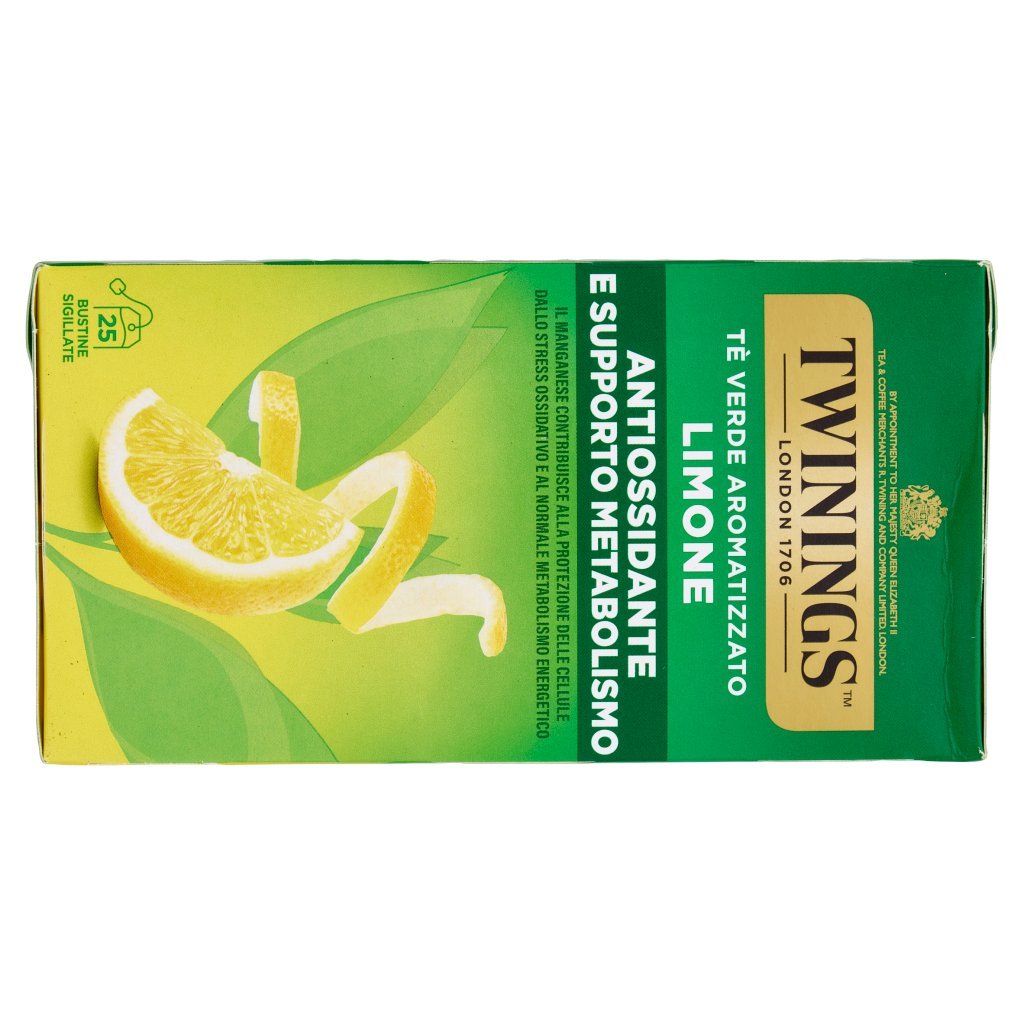 Twinings Limone Tè Verde Aromatizzato Antiossidante e Supporto Metabolismo 25 Filtri The