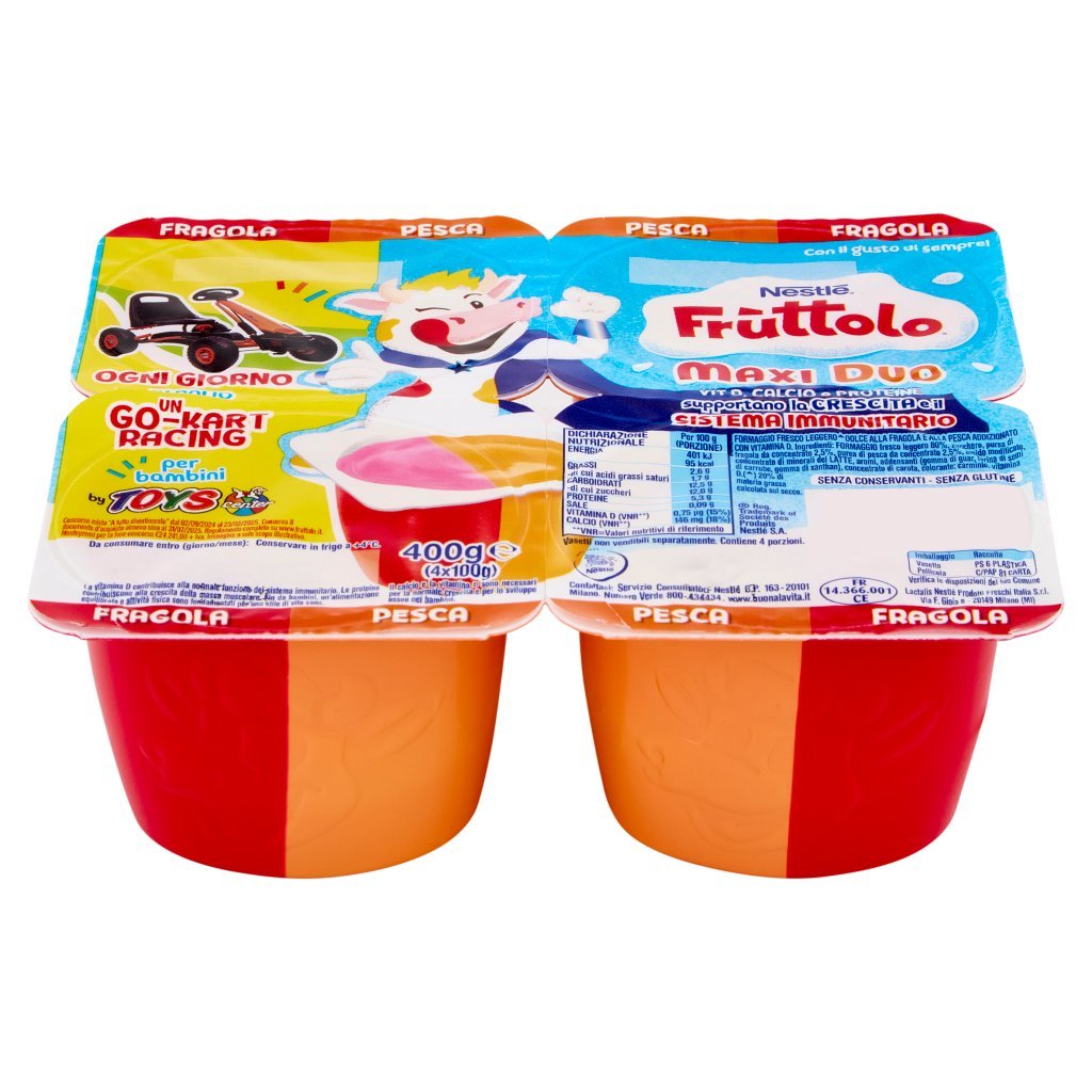 Fruttolo Nestlé  Maxi Duo Fragola - Pesca 4 x 100 g