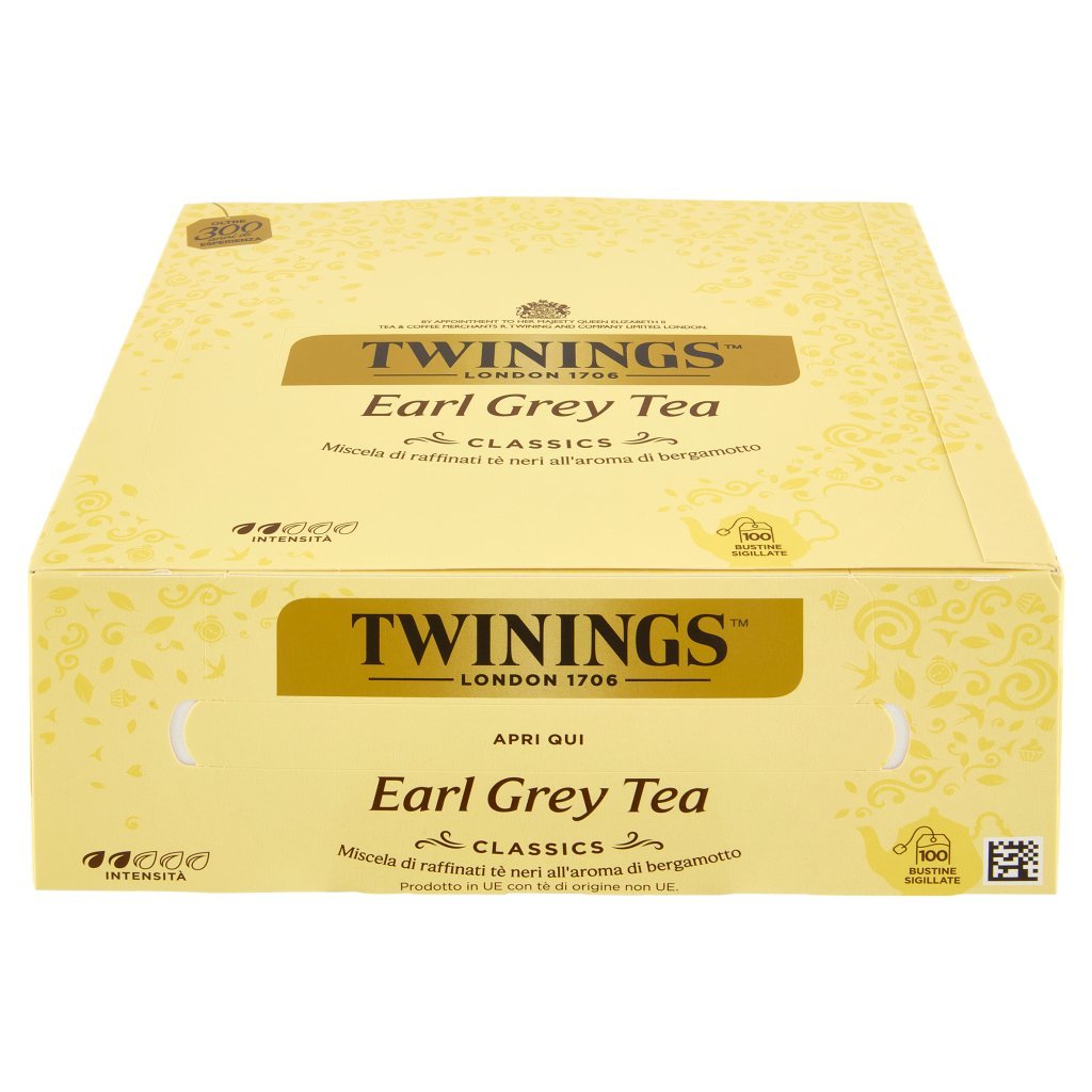 Twinings Earl Grey Tè Nero al Sapore di Bergamotto 100 Filtri The