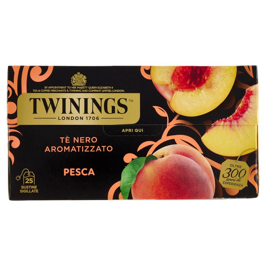 Twinings Pesca Tè Nero Aromatizzato 25 Filtri The