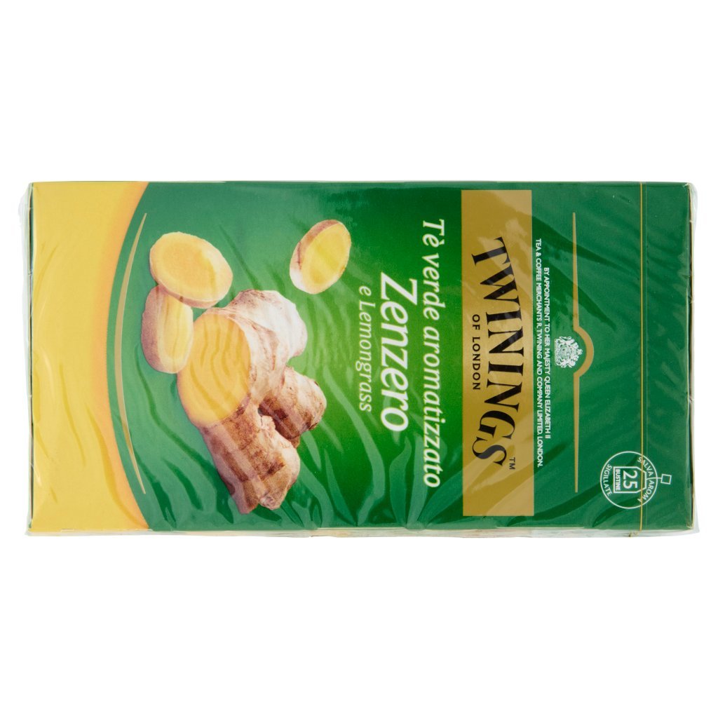 Twinings Tè Verde Aromatizzato Zenzero e Lemongrass 25 Filtri The