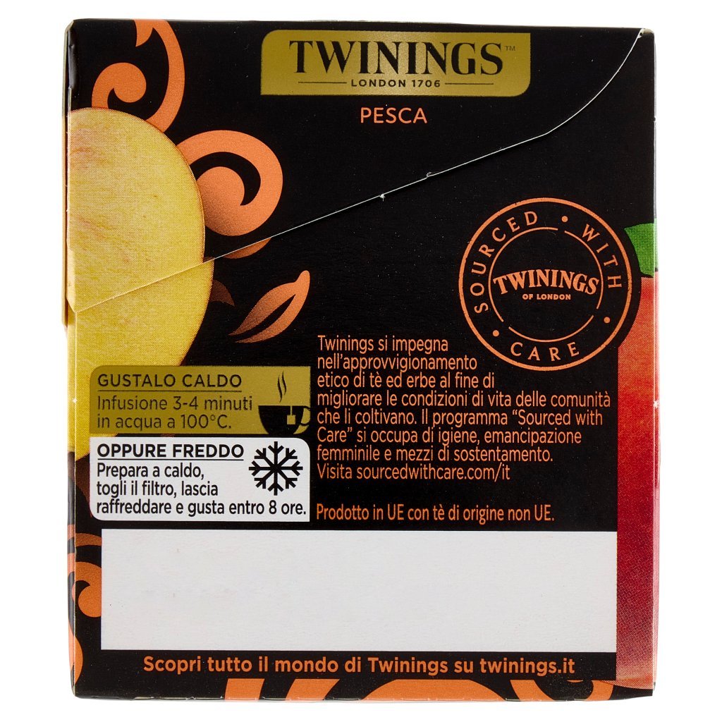 Twinings Pesca Tè Nero Aromatizzato 25 Filtri The