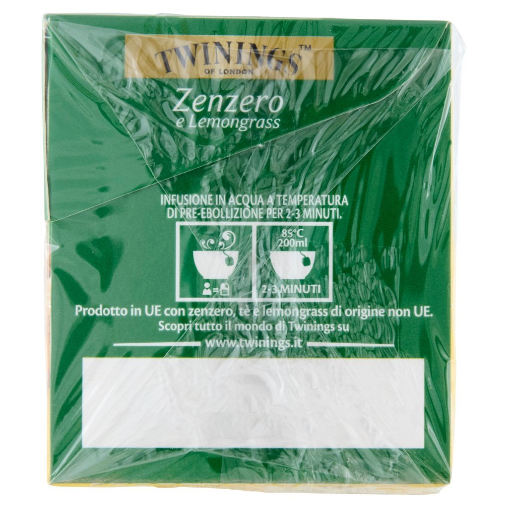 Twinings Tè Verde Aromatizzato Zenzero e Lemongrass 25 Filtri The