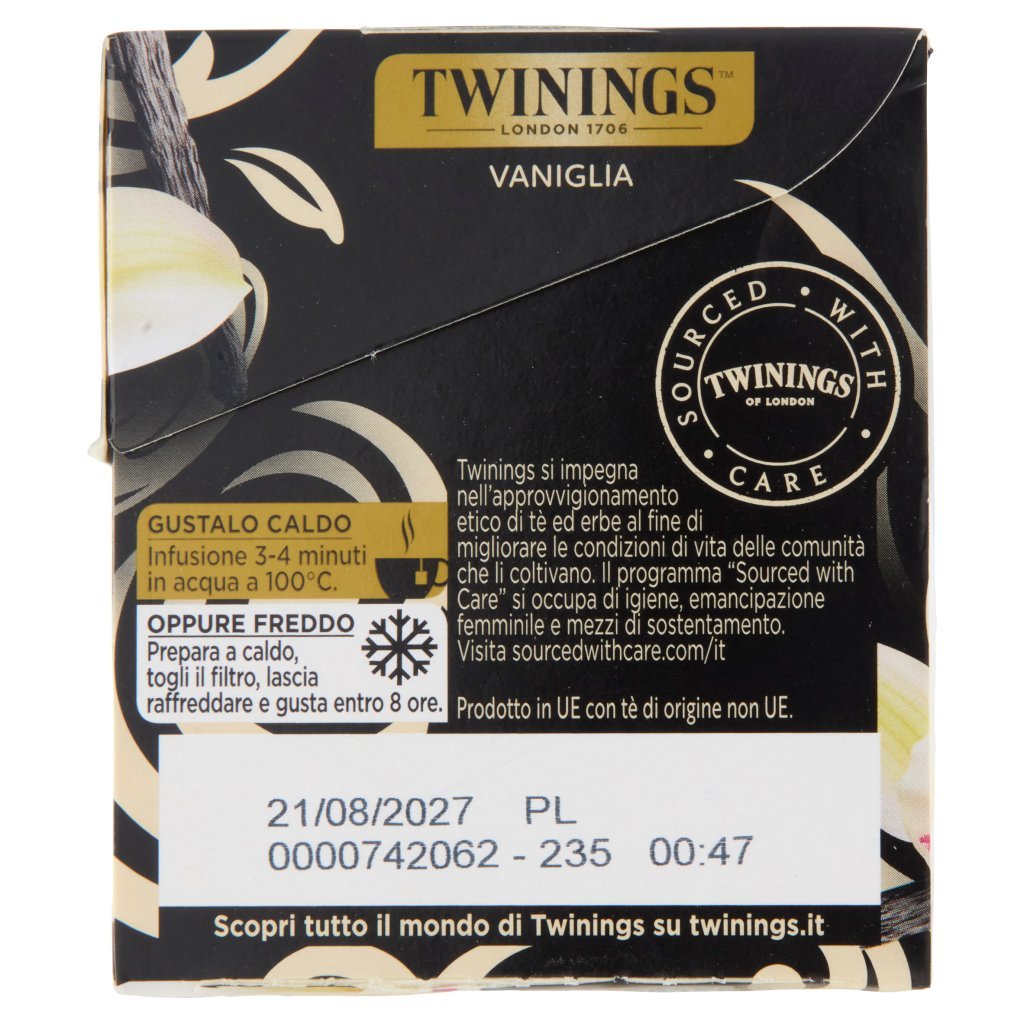 Twinings Vaniglia Tè Nero Aromatizzato 20 Filtri The