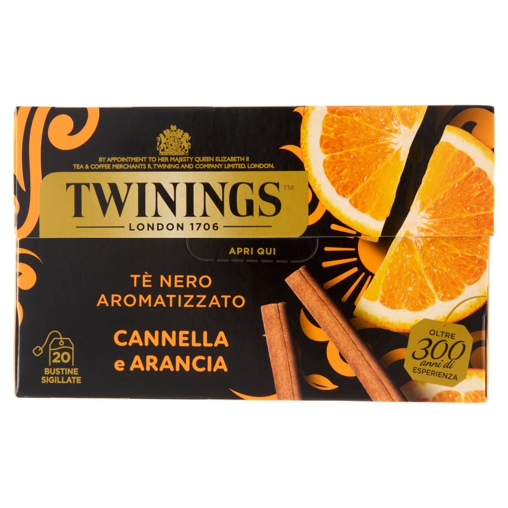 Twinings Cannella e Arancia Tè Nero Aromatizzato 20 Filtri The