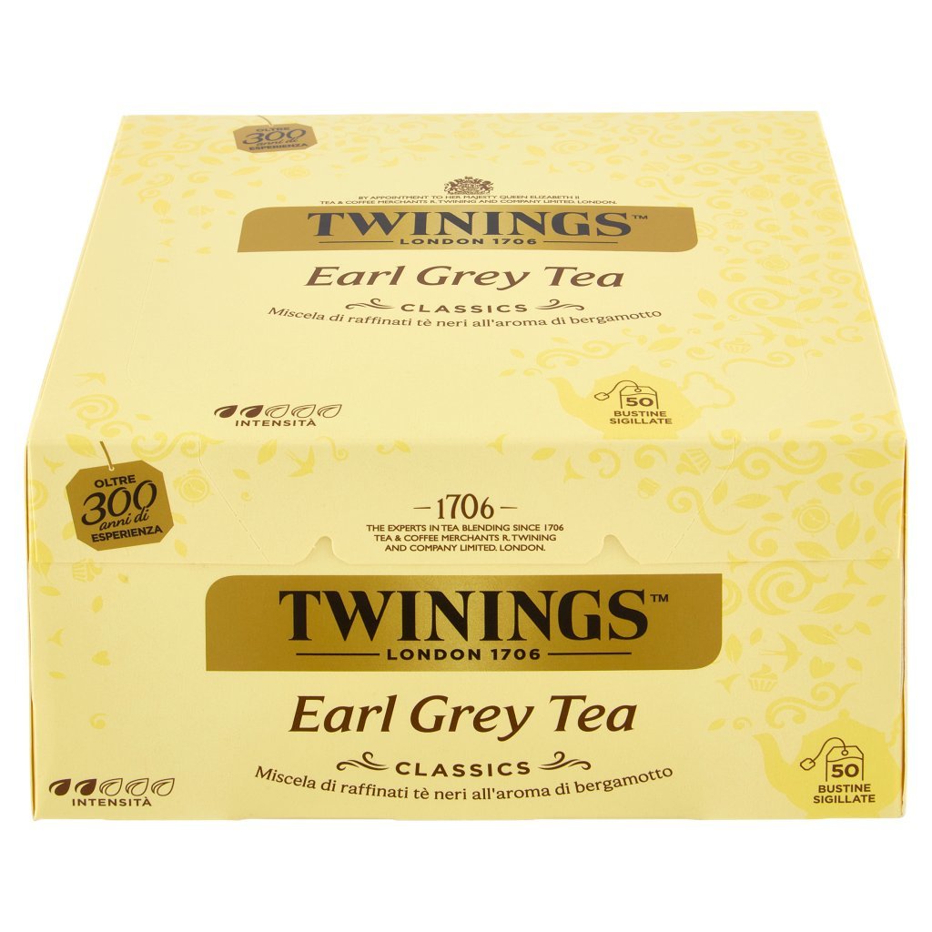 Twinings Earl Grey Tè Nero al Sapore di Bergamotto 50 Filtri The 100  g