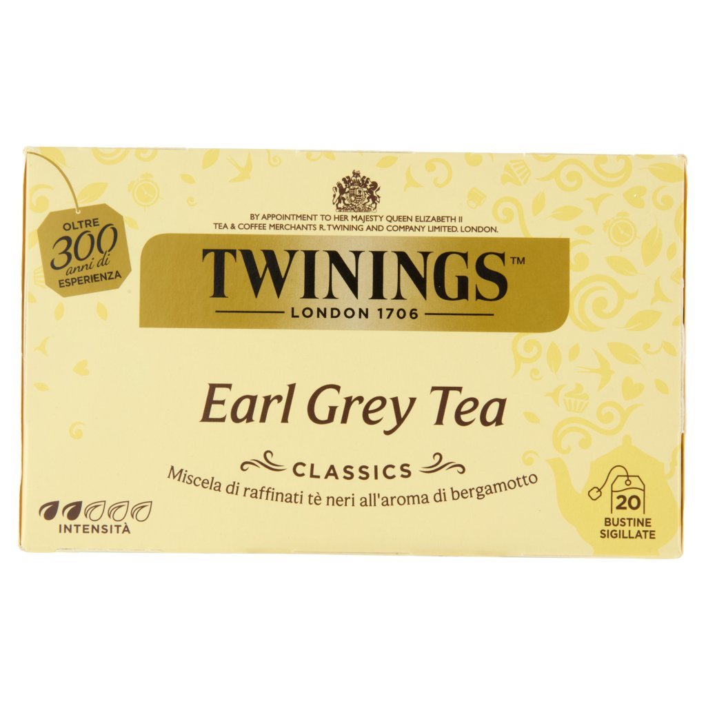 Twinings Earl Grey Tè Nero al Sapore di Bergamotto 20 Filtri The