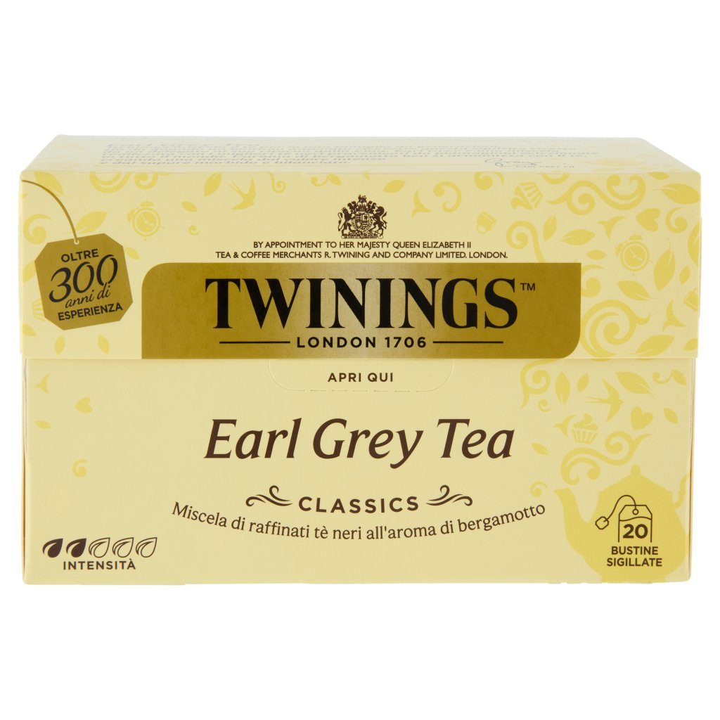 Twinings Earl Grey Tè Nero al Sapore di Bergamotto 20 Filtri The