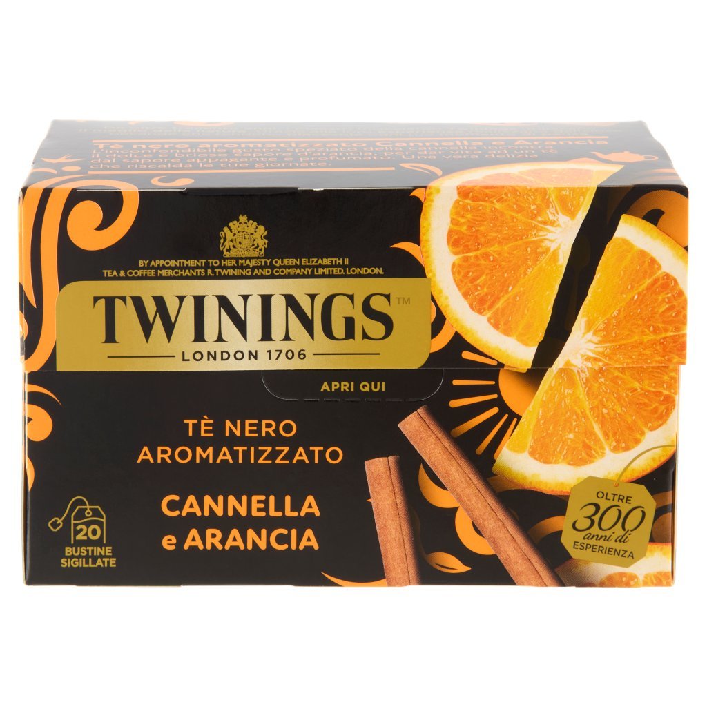 Twinings Cannella e Arancia Tè Nero Aromatizzato 20 Filtri The