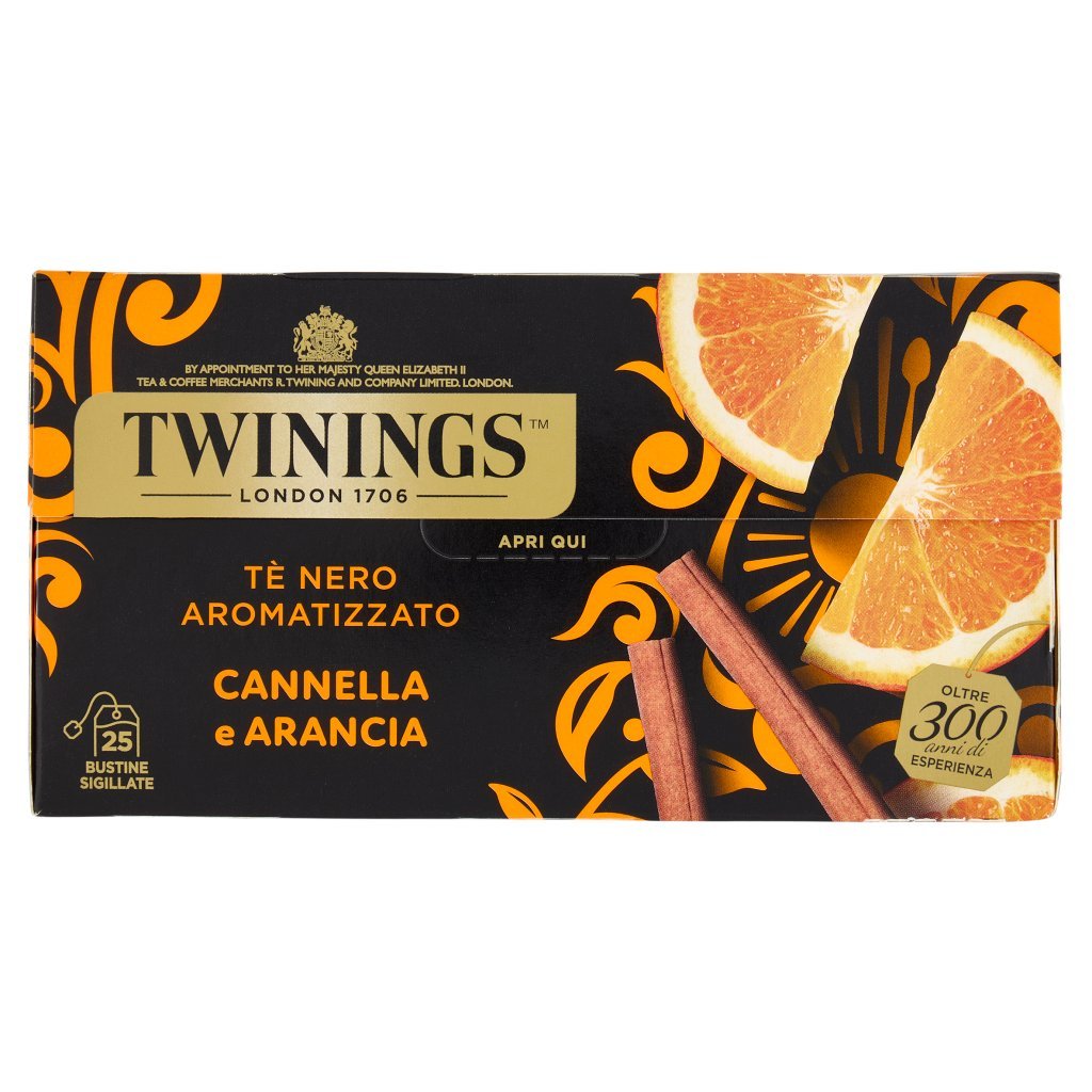 Twinings Cannella e Arancia Tè Nero Aromatizzato 25 Filtri The