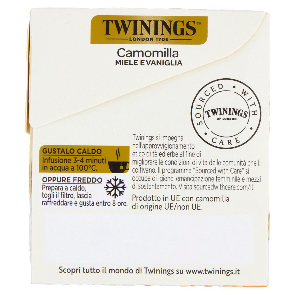 Twinings Camomilla Aromatizzata Miele e Vaniglia 20 Filtri