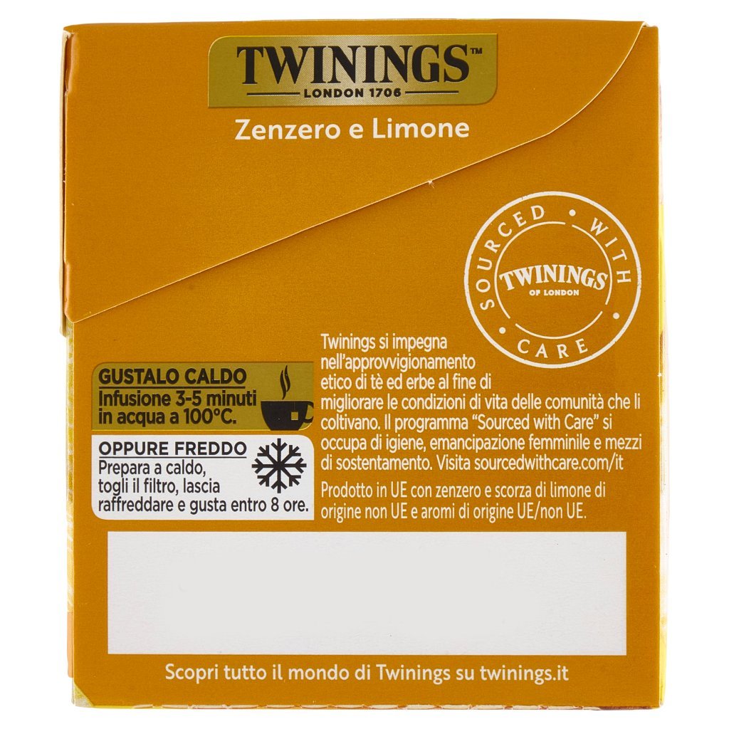 Twinings Zenzero e Limone Infuso Sensations 20 Filtri