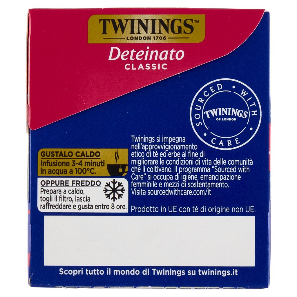 Twinings Deteinato Classic Tè Nero Deteinato 20 Filtri The