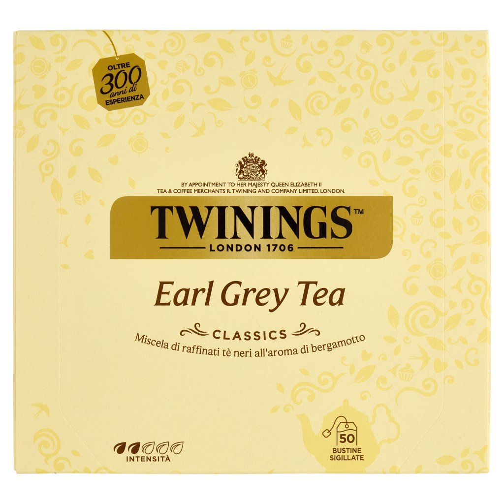 Twinings Earl Grey Tè Nero al Sapore di Bergamotto 50 Filtri The 100  g