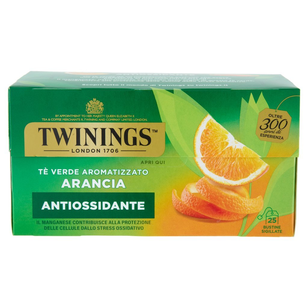 Twinings Arancia Tè Verde Aromatizzato Antiossidante 25 Filtri The