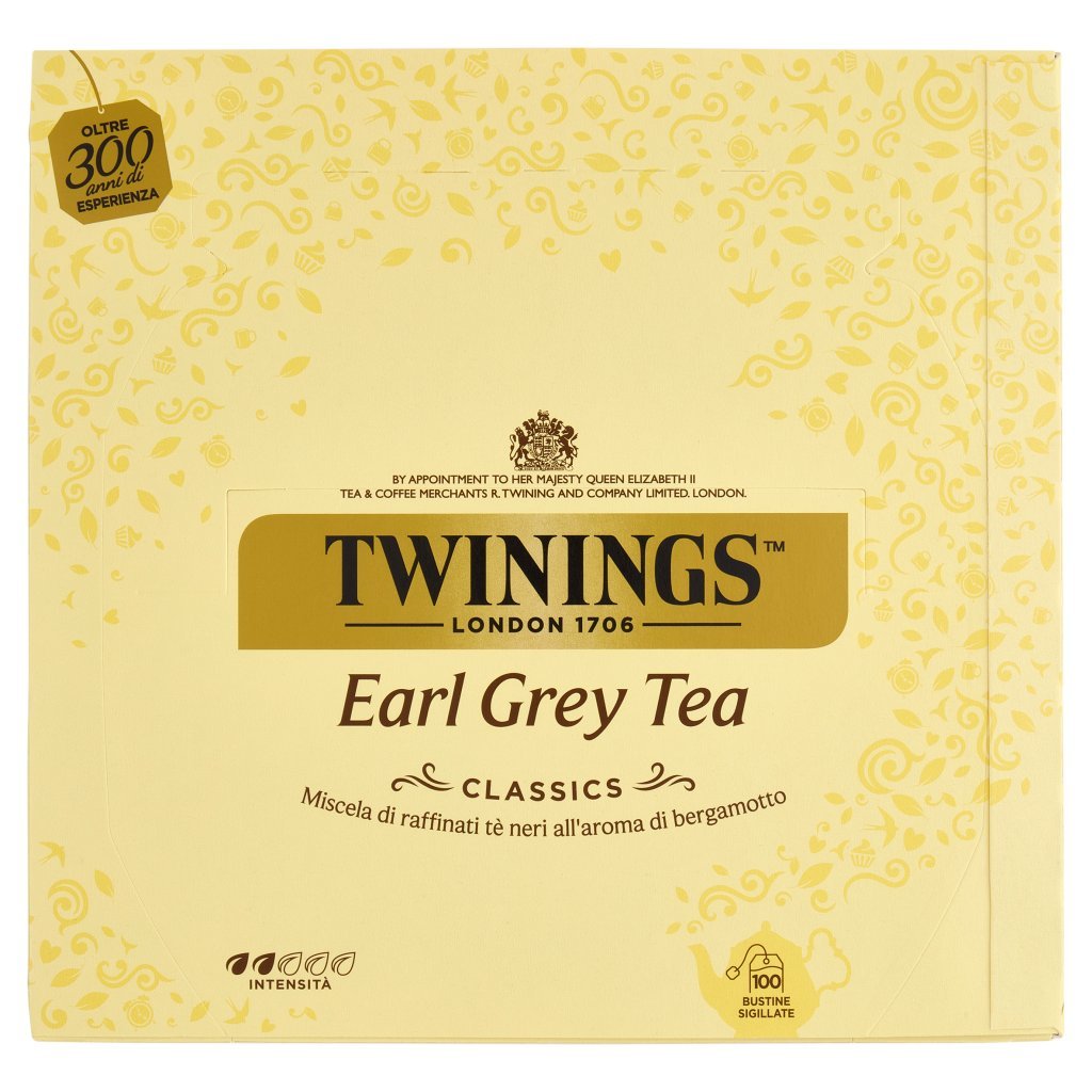 Twinings Earl Grey Tè Nero al Sapore di Bergamotto 100 Filtri The