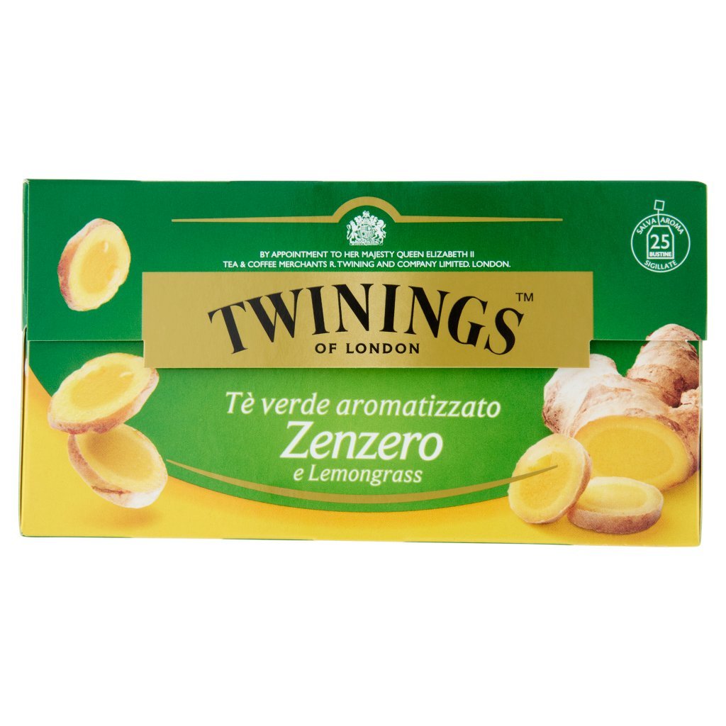 Twinings Tè Verde Aromatizzato Zenzero e Lemongrass 25 Filtri The