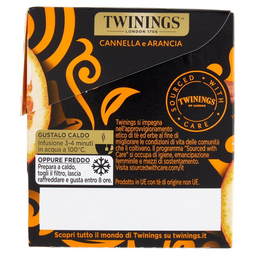 Twinings Cannella e Arancia Tè Nero Aromatizzato 25 Filtri The