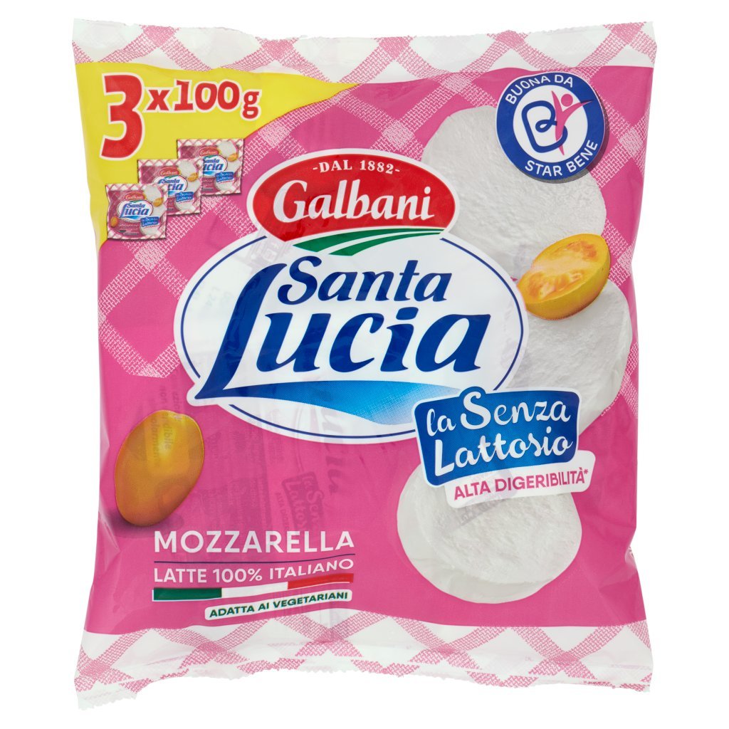 Galbani Santa Lucia Mozzarella la senza Lattosio 3 x 100 g