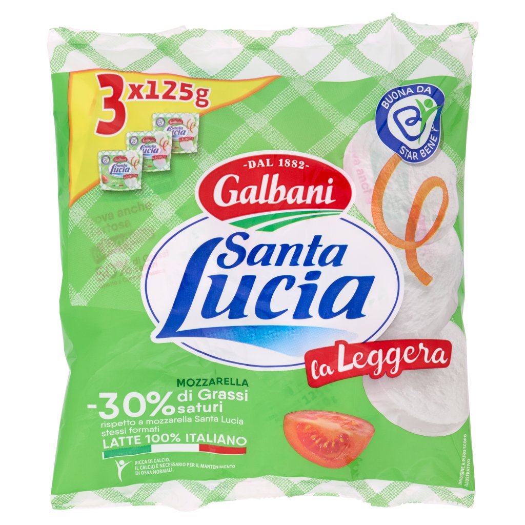 Galbani Santa Lucia Mozzarella la Leggera 3 x 125 g