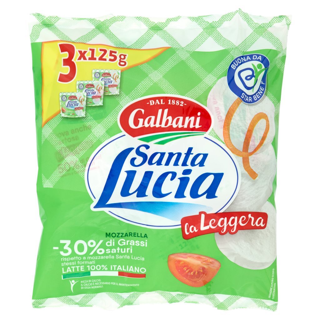 Galbani Santa Lucia Mozzarella la Leggera 3 x 125 g