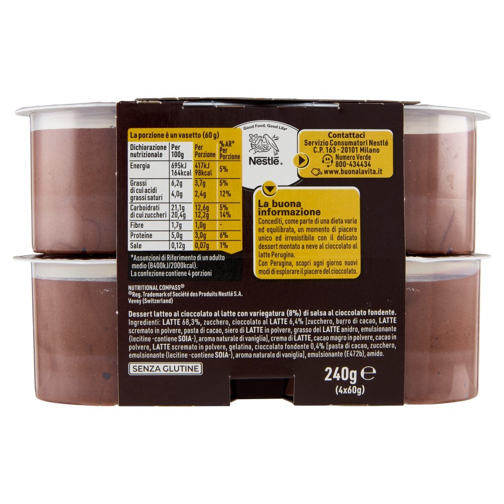 Perugina Nuvole Mousse Cioccolato al Latte 4 x 60 g