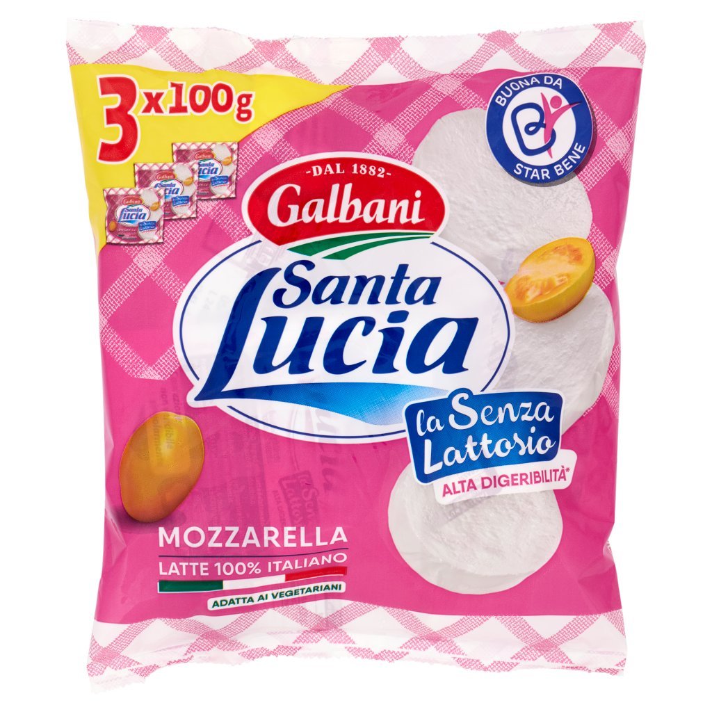 Galbani Santa Lucia Mozzarella la senza Lattosio 3 x 100 g