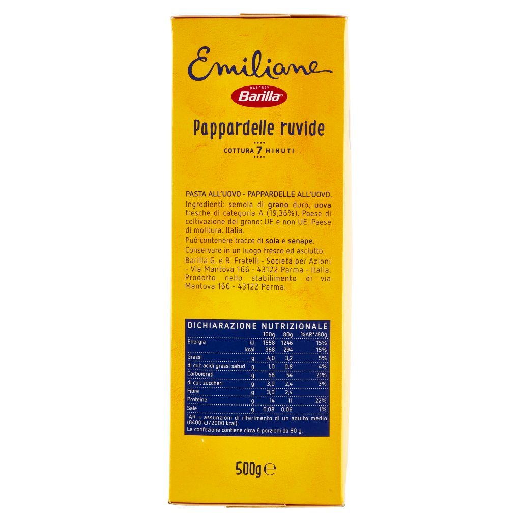 Barilla Emiliane Pappardelle Pasta all'Uovo