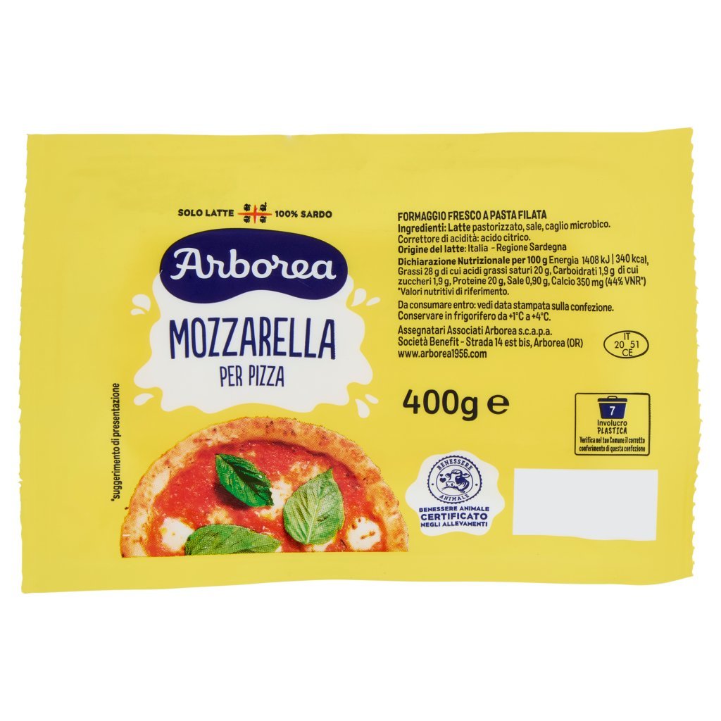 Arborea Mozzarella per Pizza