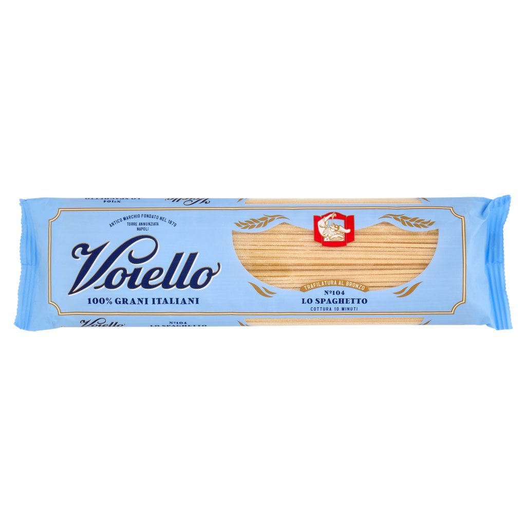 Voiello Pasta lo Spaghetto N°104 Grani 100% Italiani Trafilata Bronzo