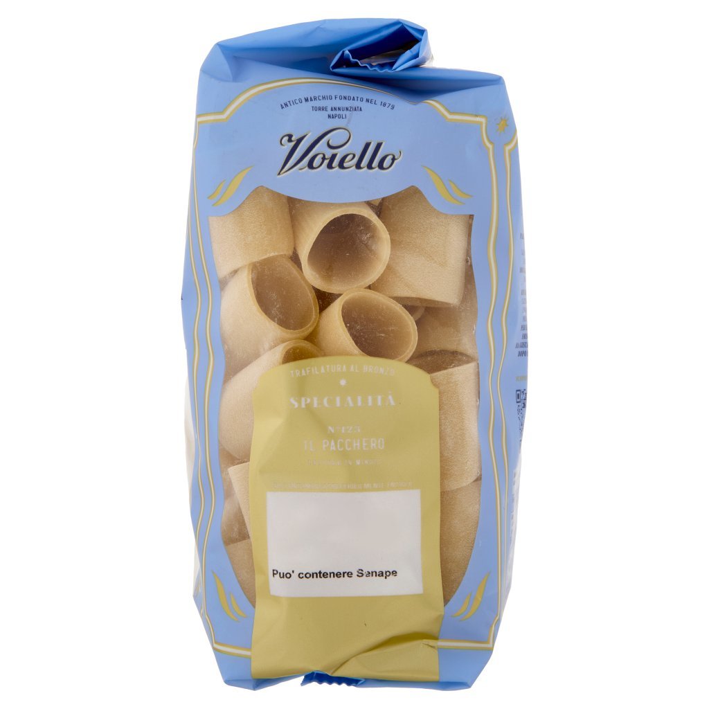 Voiello Pasta il Pacchero N°123 Grani 100% Italiani Trafilata Bronzo