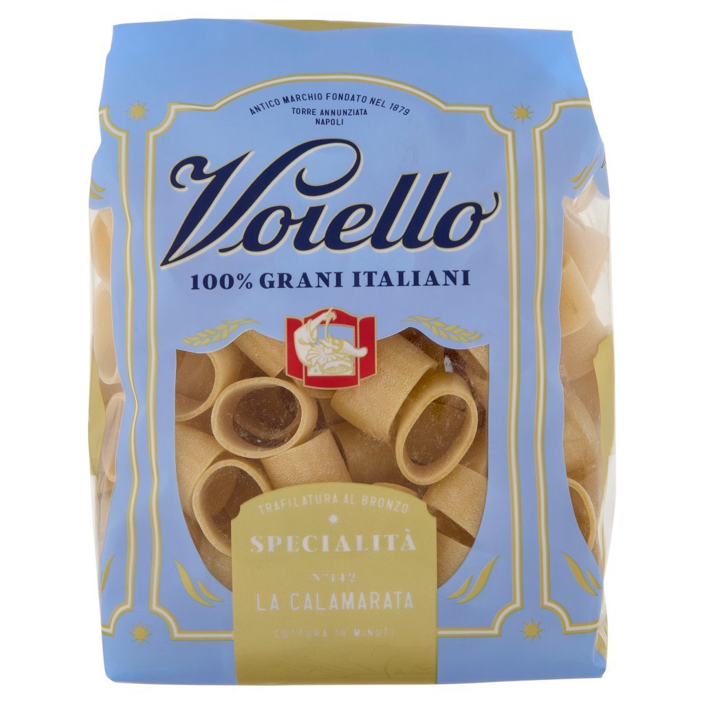 Voiello Pasta la Calamarata N°142 Grani 100% Italiani Trafilata Bronzo