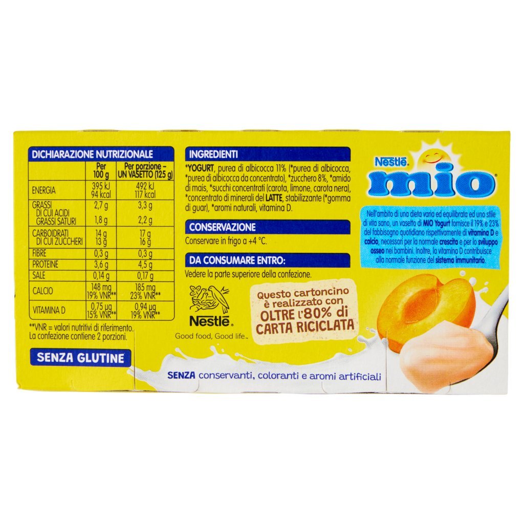 Mio Nestlé  Yogurt Cremoso senza Pezzi Albicocca 2x125g