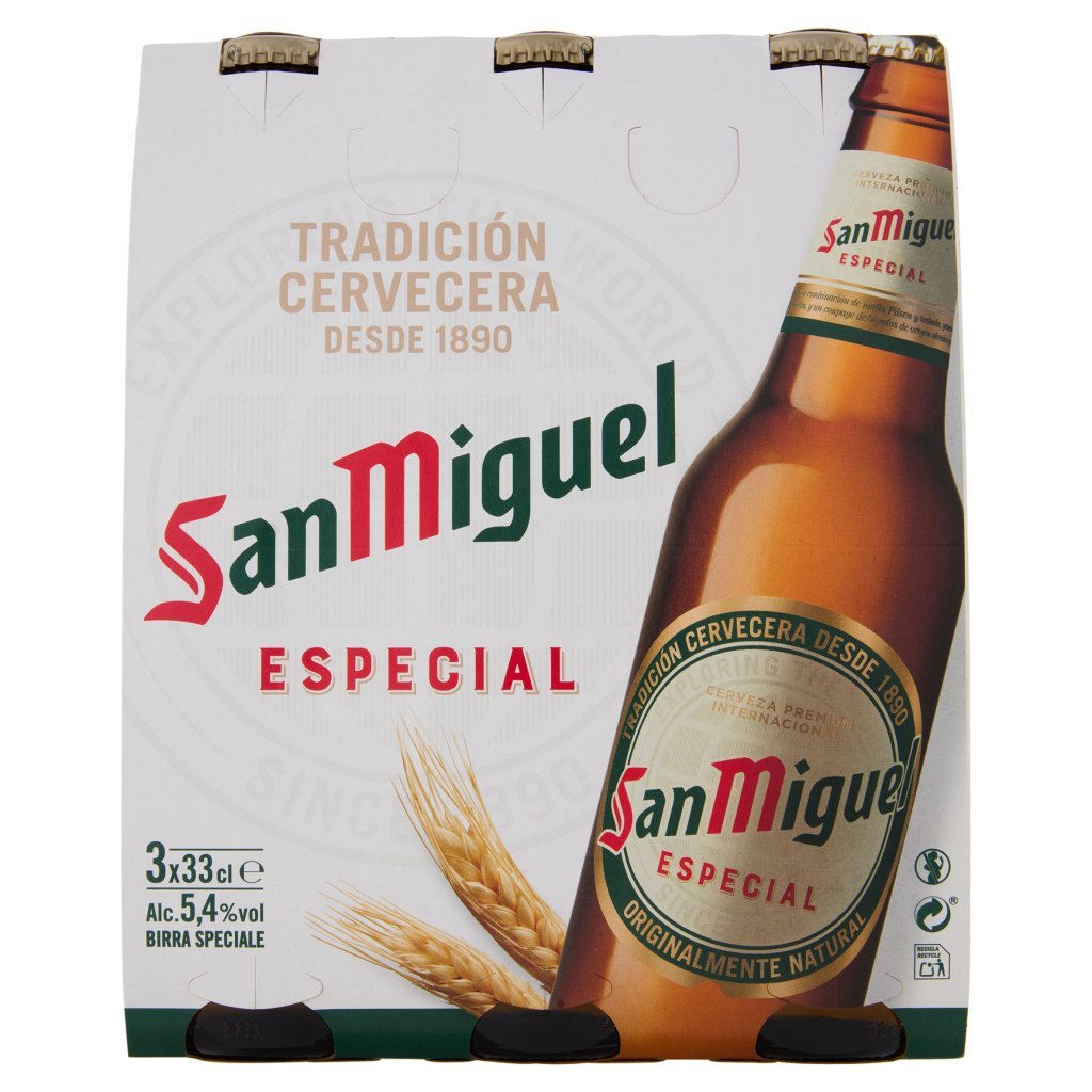 San Miguel San Miguel Especial Birra Lager Spagnola Bottiglia 3x33 Cl