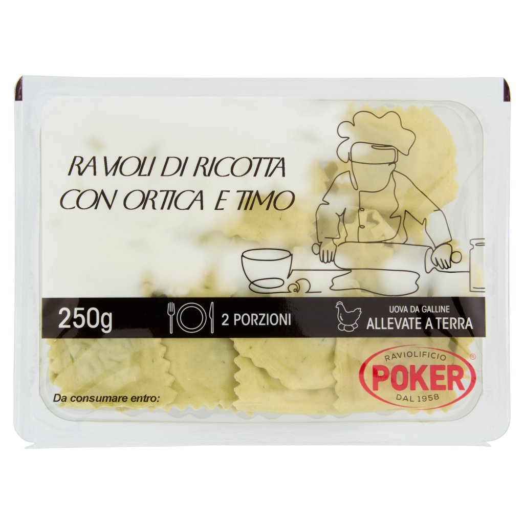 Poker Ravioli di Ricotta con Ortica e Timo