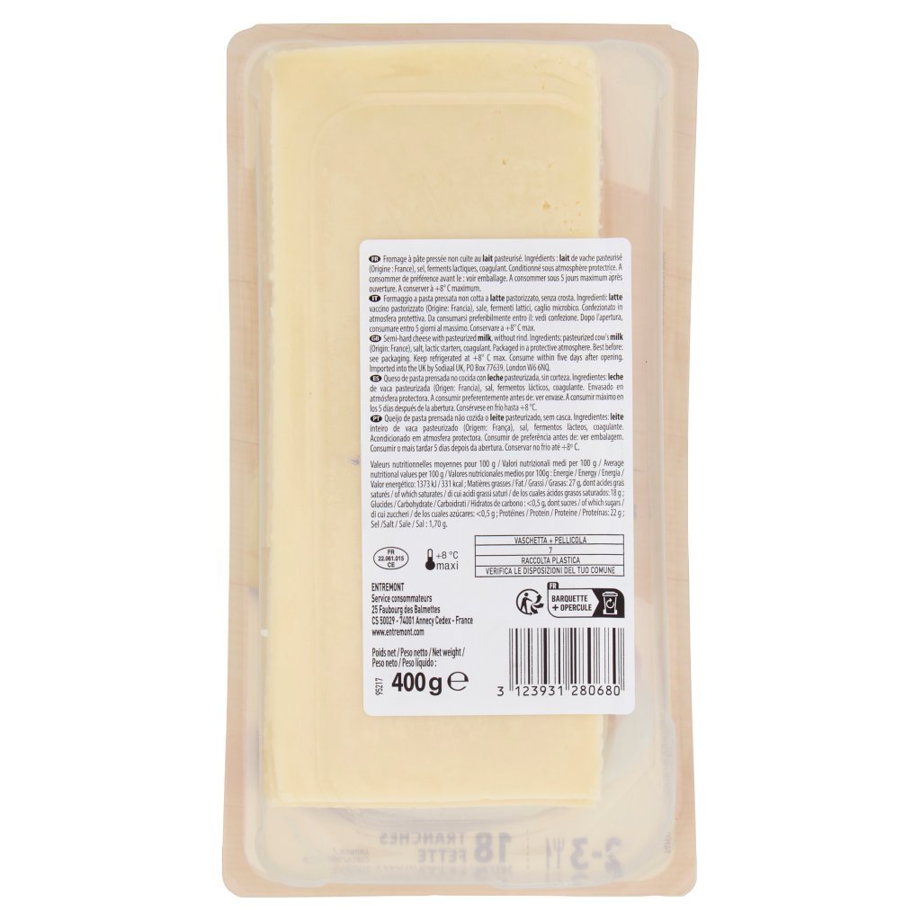 Entremont Idée Pour Raclette Formaggio senza Crosta